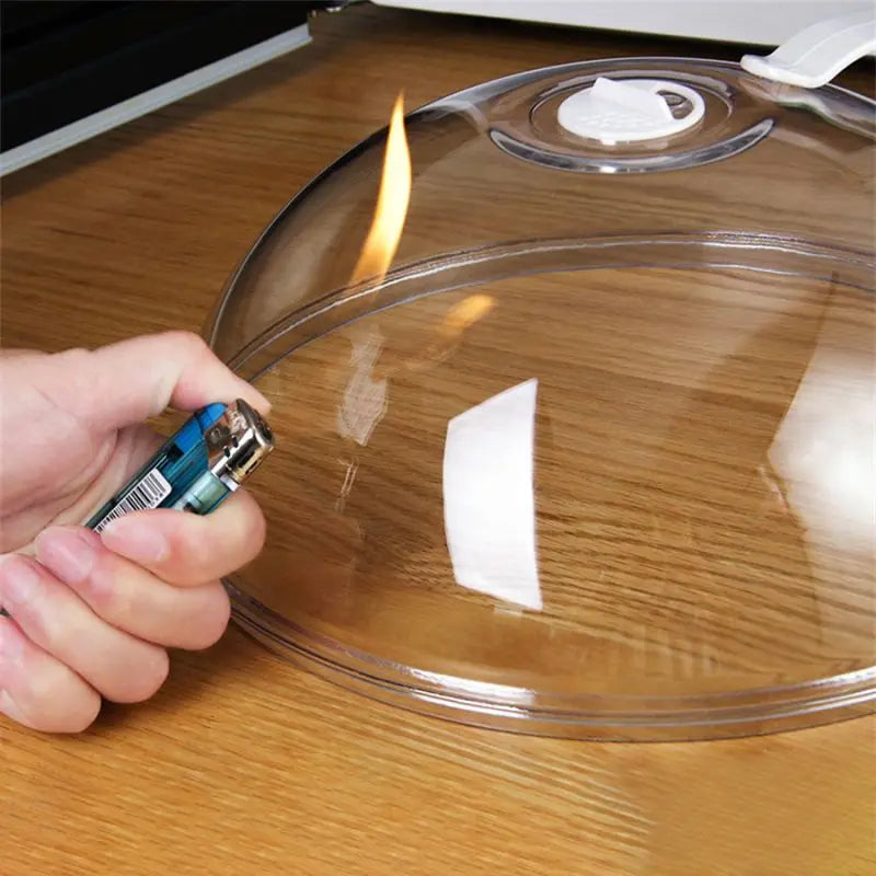 Cubierta Antisalpicaduras para Microondas Transparente con Mango – 26,5 cm