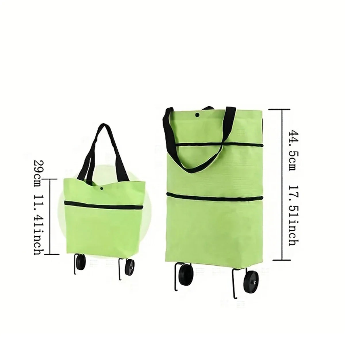 Bolsa Plegable con Ruedas para Compras – Carrito Reutilizable de Tela