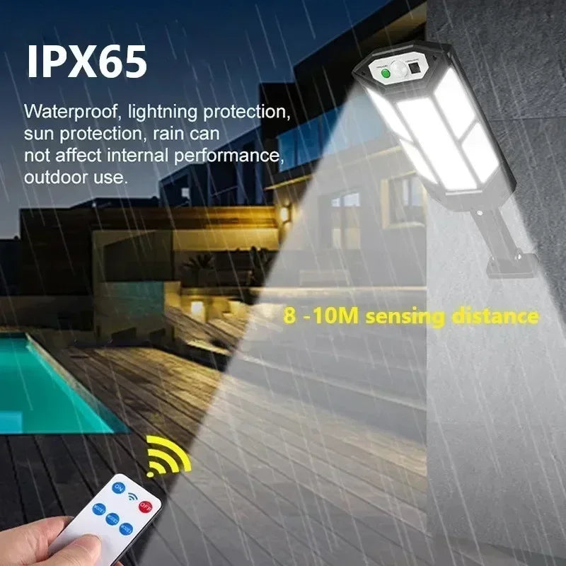 Lámpara Solar LED para Exterior con Sensor de Movimiento IP65