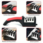 Afilador de Cuchillos de Cocina Profesional de 3 Etapas en Acero Inoxidable