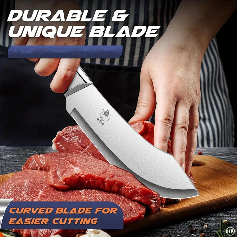 Cuchillo Curvo de Acero Inoxidable para Corte y Desposte Preciso