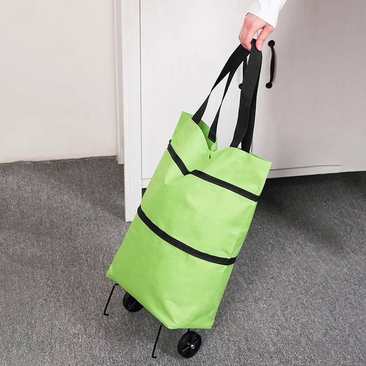Bolsa Plegable con Ruedas para Compras – Carrito Reutilizable de Tela