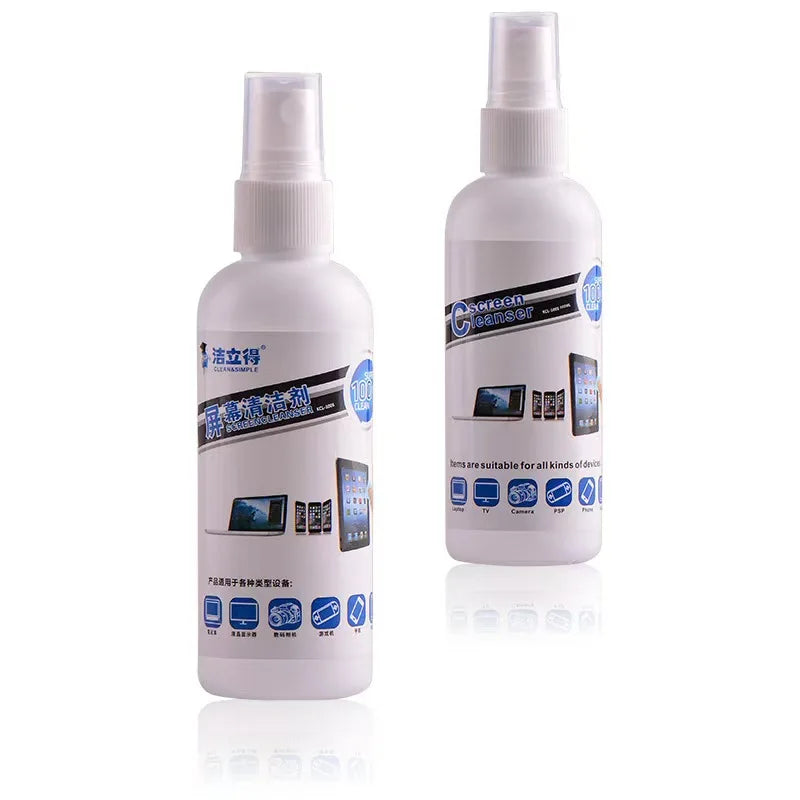 Kit de Limpieza para Pantallas LCD con Spray 100 ml, Paño de Microfibra y Cepillo para Computadores y Celulares