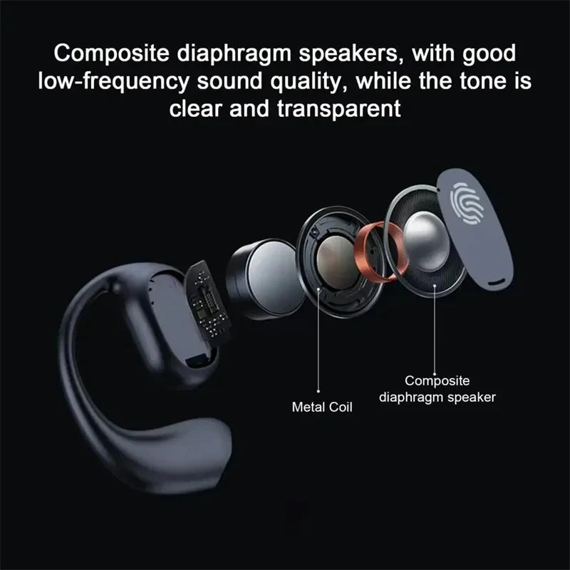 Auriculares inalámbricos con Bluetooth, cascos con micrófono, conducción ósea, manos libres, cancelación de ruido, para conducir