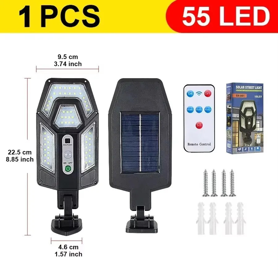Lámpara Solar LED para Exterior con Sensor de Movimiento IP65