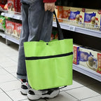 Bolsa Plegable con Ruedas para Compras – Carrito Reutilizable de Tela